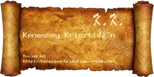 Kenessey Krisztián névjegykártya